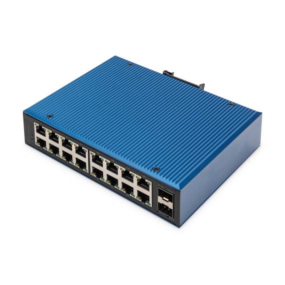 Obrázok pre Digitus DN-651138 síťový přepínač Nespravované Gigabit Ethernet (10/100/1000) Černá, Modrá
