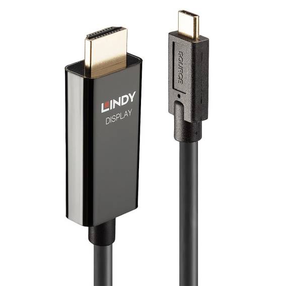 Obrázok pre Lindy 43317 adaptér k video kabelům 10 m USB typu C HDMI Typ A (standardní) Černá