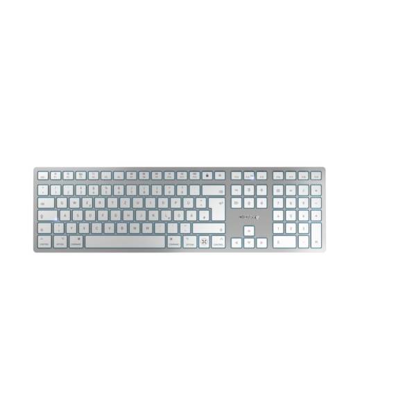 Obrázok pre CHERRY KW 9100 SLIM FOR MAC klávesnice Univerzální USB + Bluetooth QWERTZ Německý Stříbrná