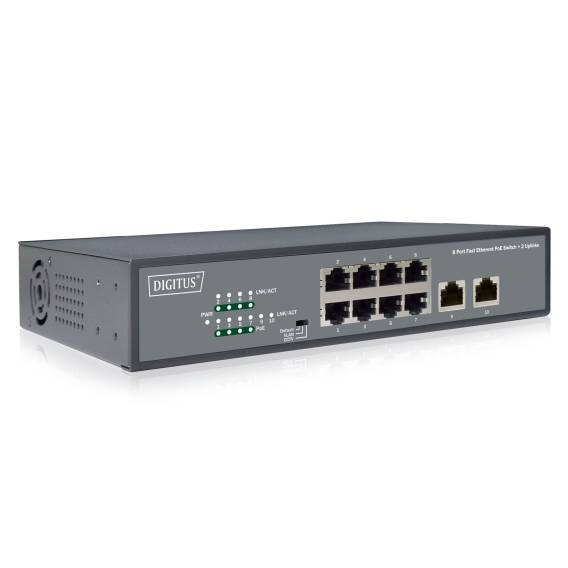 Obrázok pre Digitus DN-95323-1 síťový přepínač Nespravované Fast Ethernet (10/100) Podpora napájení po Ethernetu (PoE) Šedá