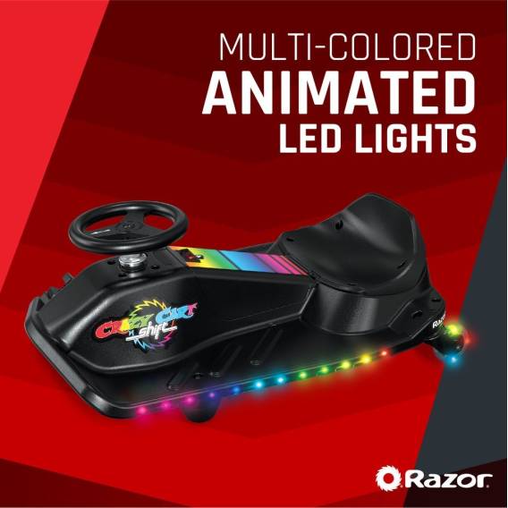 Obrázok pre Razor CRAZY CART Shift Lightshow Lithium – elektrický driftový vozík