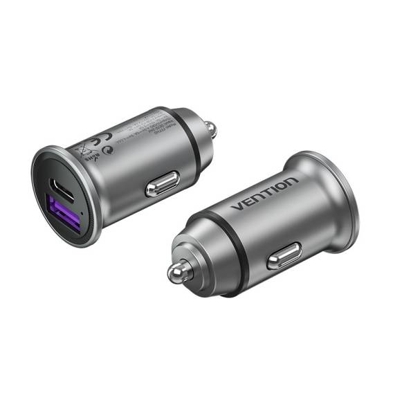 Obrázok pre Vention FFFH0 nabíječka na PDA/mobilní telefon Univerzální Šedá Zapalovač na doutníky Rychlé nabíjení Auto