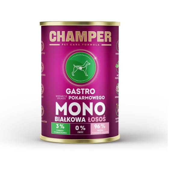 Obrázok pre CHAMPER Gastro Monoprotein Salmon - vlhké krmivo pro psy - 400g