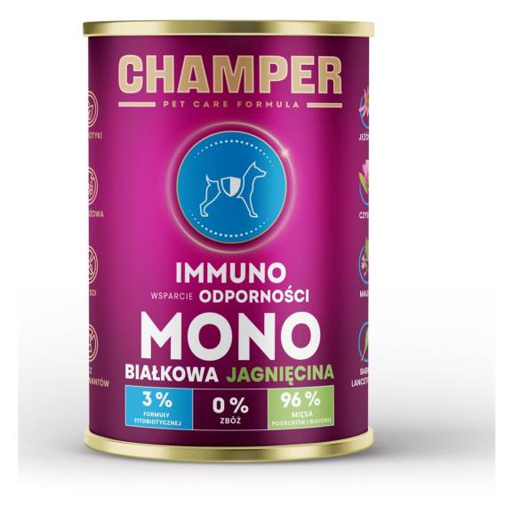 Obrázok pre CHAMPER Immuno Monoprotein Lamb - vlhké krmivo pro psy - 400g