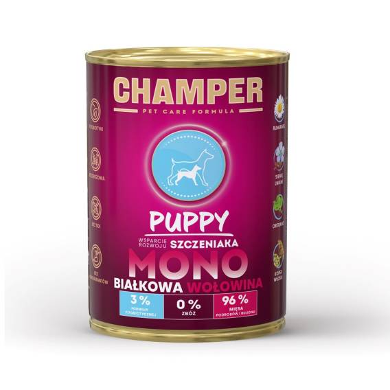 Obrázok pre CHAMPER Puppy Monoprotein Beef - vlhké krmivo pro psy - 400g