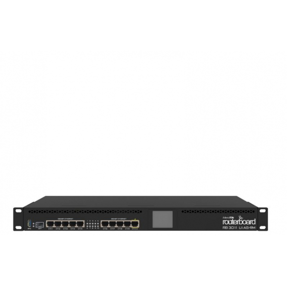 Obrázok pre Mikrotik RB3011UIAS-RM router zapojený do sítě Gigabit Ethernet Černá