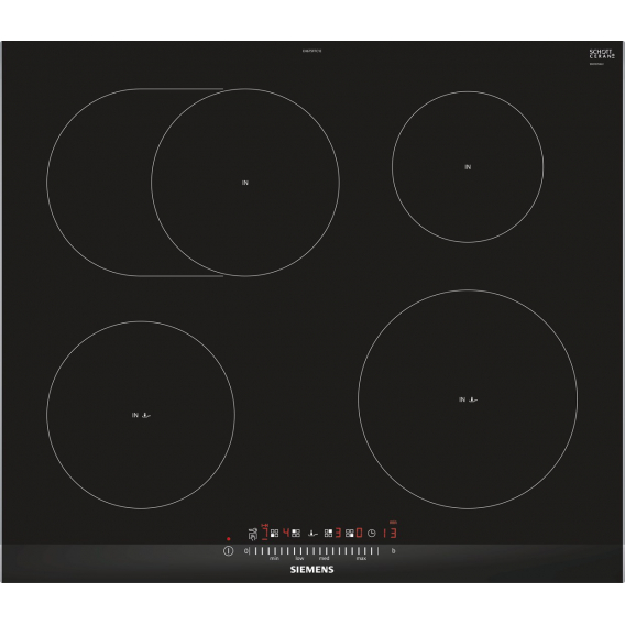 Obrázok pre Siemens EH675FFC1E varná deska Černá, Nerezová ocel Vestavěné Indukční varná deska se zónami 4 zóna/zón