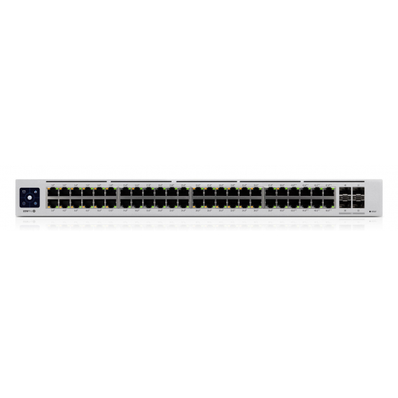 Obrázok pre Ubiquiti UniFi Pro 48-Port PoE Řízený L2/L3 Gigabit Ethernet (10/100/1000) Podpora napájení po Ethernetu (PoE) 1U Stříbrná