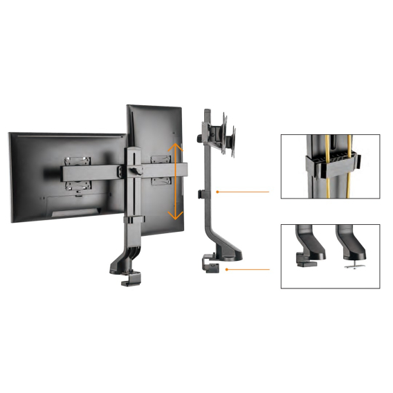 Obrázok pre Držák pro dva monitory / dvojitý 17 "-27" 14 kg Maclean MC-854 VESA 75x75 100x100 se hodí pro MC-848 a MC-849