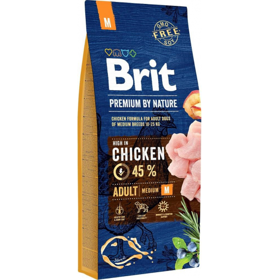 Obrázok pre BRIT Premium by Nature Medium Chicken - suché krmivo pro psy - 15 kg