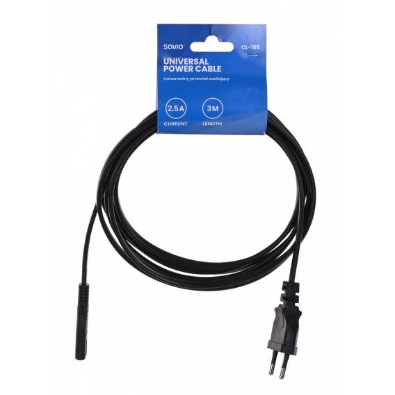 Obrázok pre SAVIO Napájecí kabel 2pin (M) 3m CL-105 černý