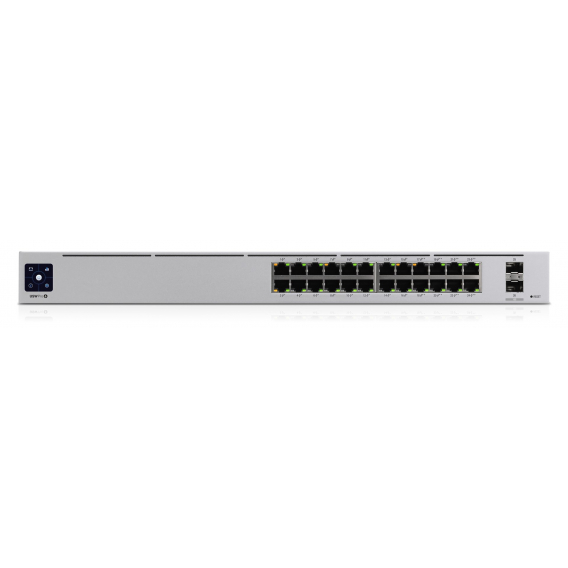 Obrázok pre Ubiquiti UniFi Pro 24-Port PoE Řízený L2/L3 Gigabit Ethernet (10/100/1000) Podpora napájení po Ethernetu (PoE) 1U Stříbrná