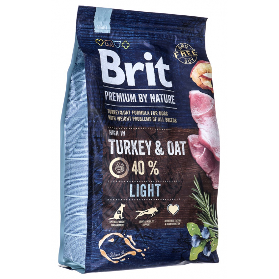 Obrázok pre BRIT Premium by Nature Light Turkey&Oat - suché krmivo pro psy - 3 kg