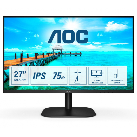 Obrázok pre AOC 27B2H plochý počítačový monitor 68,6 cm (27") 1920 x 1080 px Full HD LED Černá