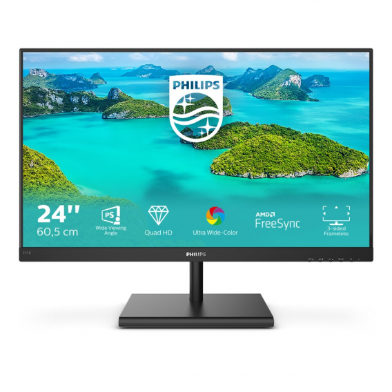 Obrázok pre Philips E Line 245E1S/00 LED display 60,5 cm (23.8") 2560 x 1440 px 2K Ultra HD LCD Černá