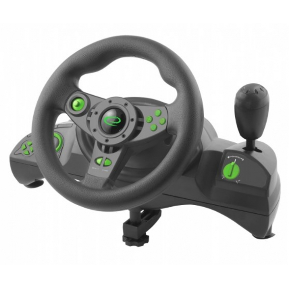 Obrázok pre Esperanza EGW102 herní ovladač Volant PC,Playstation 3 Digitální USB Černá, Zelená