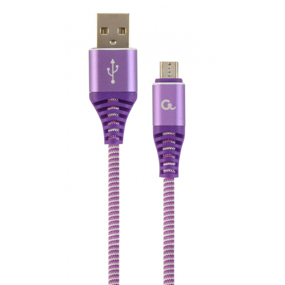 Obrázok pre Gembird CC-USB2B-AMMBM-1M-PW USB kabel USB 2.0 Micro-USB B USB A Fialová, Bílá