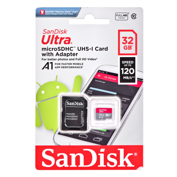 Obrázok pre Sandisk SDSQUAR-032G-GN6MN paměťová karta 32 GB MicroSDHC Třída 10 UHS-I