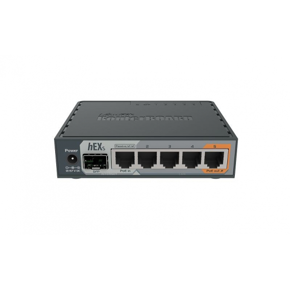 Obrázok pre Mikrotik hEX S router zapojený do sítě Gigabit Ethernet Černá