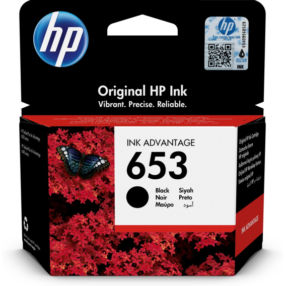 Obrázok pre HP Černá originální inkoustová kazeta 653 Advantage