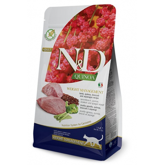Obrázok pre FARMINA N&D Quinoa Weight Management Lamb&Broccoli - suché krmivo pro kočky -  5 kg