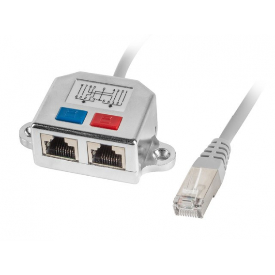 Obrázok pre Adaptér Lanberg lan rj45/2x rj45 ftp splitter ad-0026-s