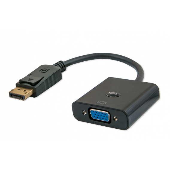Obrázok pre Savio CL-90 adaptér k video kabelům 0,2 m DisplayPort VGA (D-Sub) Černá