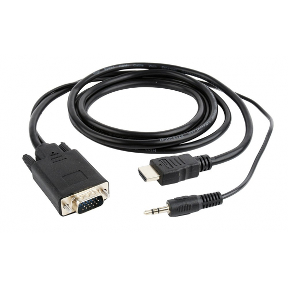 Obrázok pre Gembird A-HDMI-VGA-03-6 adaptér k video kabelům 1,8 m HDMI Typ A (standardní) VGA (D-Sub) + 3.5mm Černá