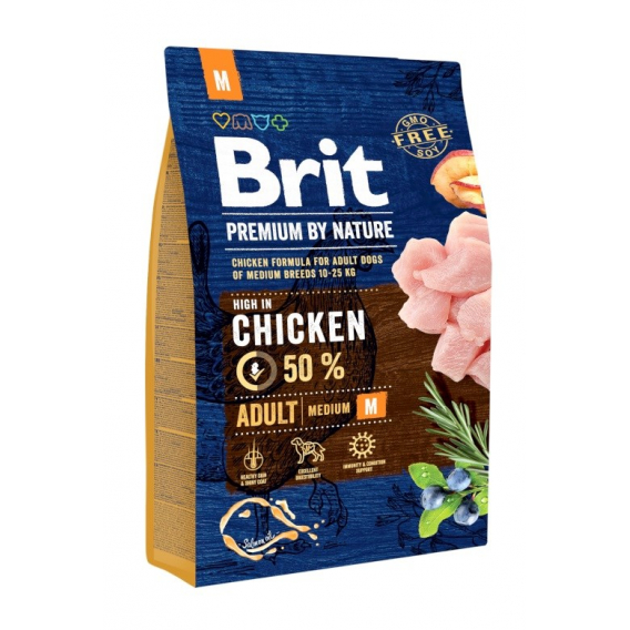 Obrázok pre BRIT Premium by Nature Adult M Chicken - suché krmivo pro psy - 3 kg