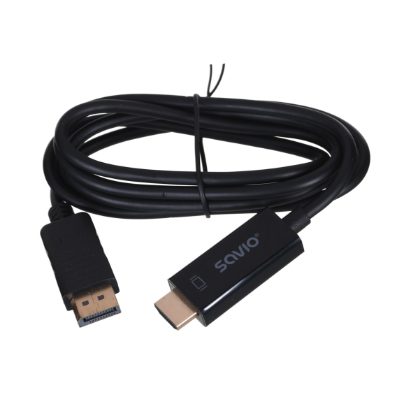 Obrázok pre Savio CL-56 adaptér k video kabelům 1,5 m DisplayPort HDMI Typ A (standardní) Černá