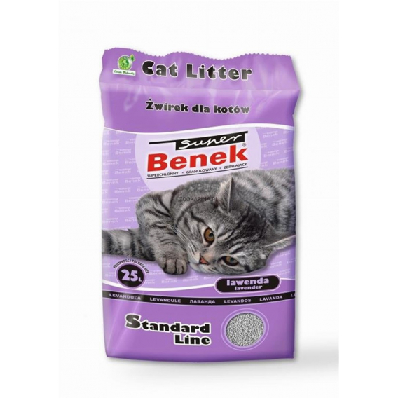 Obrázok pre Certech Super Benek Standard Levandule - Hrudkující stelivo pro kočky 25 l (20 kg)