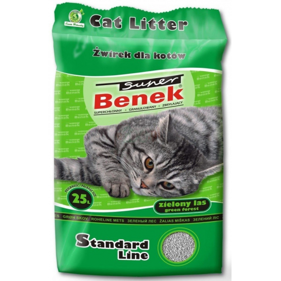 Obrázok pre Certech Super Benek Standard Zelený les - Hrudkující stelivo pro kočky 25 l (20 kg)
