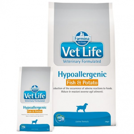 Obrázok pre Farmina Vet Life Hypoallergenic Fish & Potato Dog 12kg