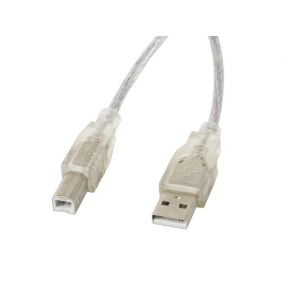 Obrázok pre Lanberg CA-USBA-12CC-0018-TR USB kabel 1,8 m USB 2.0 USB B Průhledná