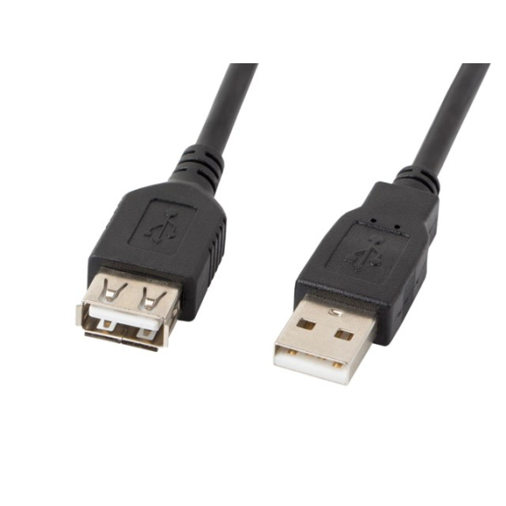 Obrázok pre LANBERG EXTENDER USB 2.0 AM-AF 1,8 M (ČERNÝ) CA-USBE-10CC-0018-BK