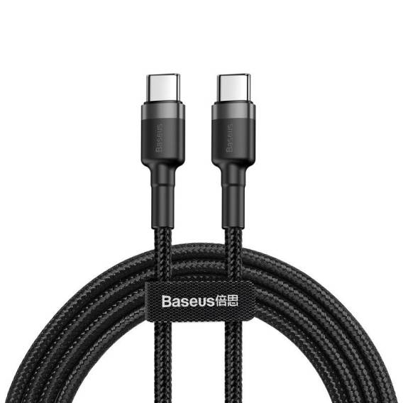 Obrázok pre Kabel USB-C PD Baseus Cafule PD 2.0 QC 3.0 60W 1m (černý/šedý)