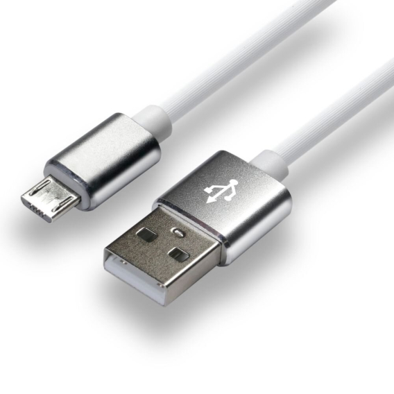 Obrázok pre everActive USB kabel 1 m - bílý, silikonový, podpora rychlého nabíjení, 2,4 A - CBS-1MW