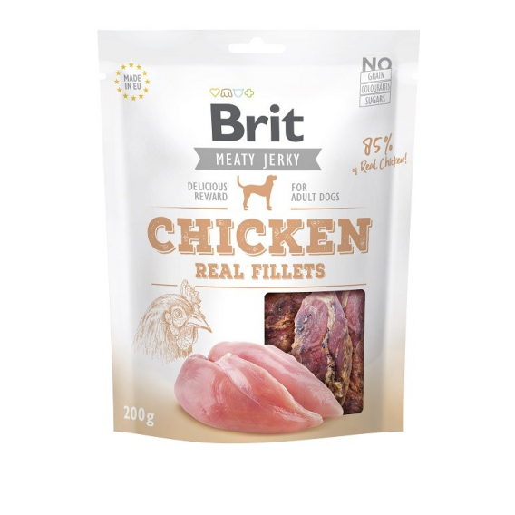 Obrázok pre Brit Jerky Chicken Real Fillets - Kuřecí maso - psí pamlsek - 200 g