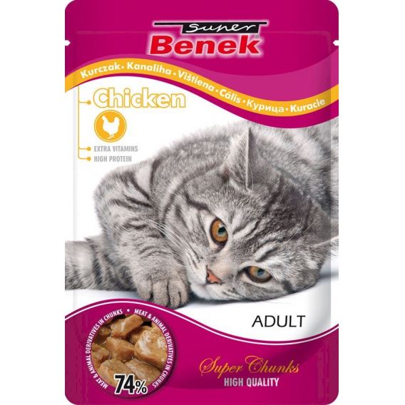 Obrázok pre SUPER BENEK Kuře v omáčce - vlhké krmivo pro kočky - 100 g