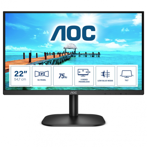Obrázok pre AOC B2 22B2H/EU LED display 54,6 cm (21.5") 1920 x 1080 px Full HD Černá