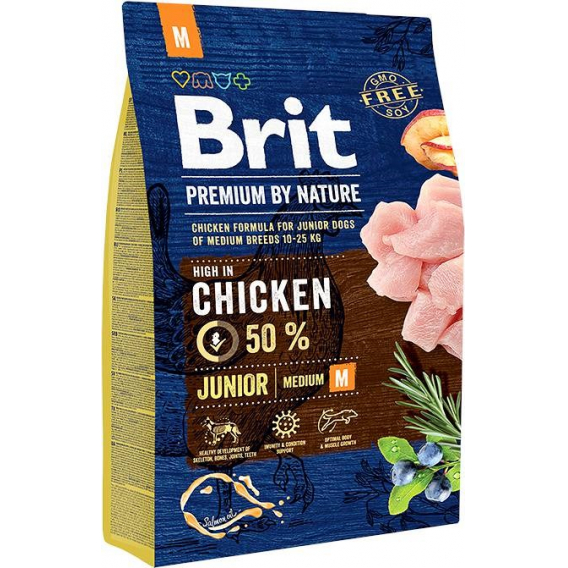 Obrázok pre BRIT Premium by Nature Junior M Chicken - suché krmivo pro psy - 3 kg