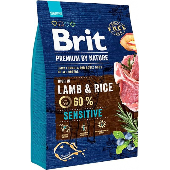 Obrázok pre BRIT Premium by Nature Sensitive Lamb with rice - suché krmivo pro psy - 3 kg
