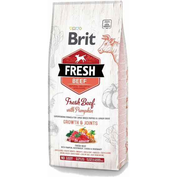 Obrázok pre BRIT Fresh Puppy&Junior Large Growth&Joints Beef with Pumpkin - suché krmivo pro psy - 12 kg