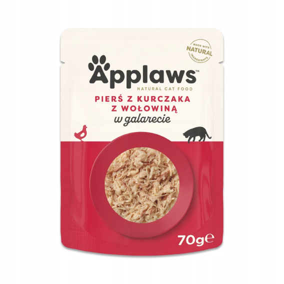 Obrázok pre APPLAWS Chicken Breast with Beef in Jelly - mokré krmivo pro kočky - 70g