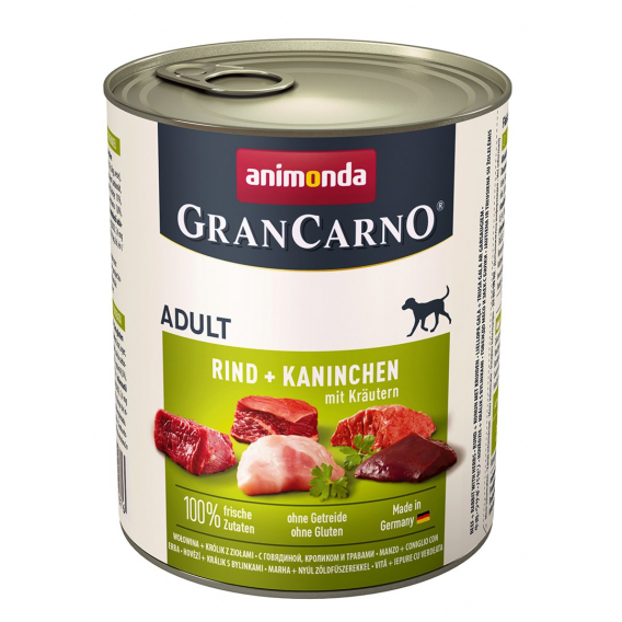 Obrázok pre ANIMONDA GranCarno Adult Beef, rabbit and herbs - vlhké krmivo pro psy - 800g