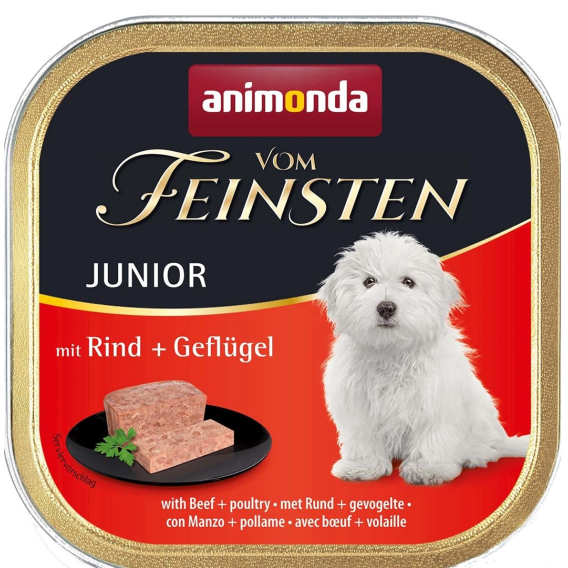 Obrázok pre ANIMONDA Vom Feinsten Junior Beef with poultry - mokré krmivo pro psy - 150g