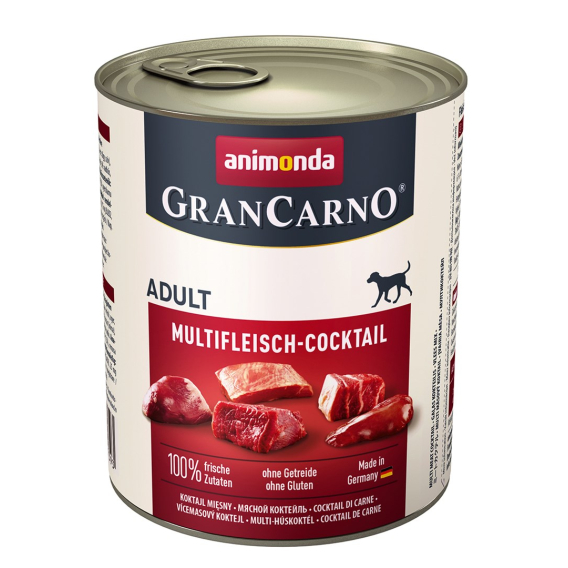 Obrázok pre animonda GranCarno multi meat cocktail Hovězí, Kuřecí maso, Hra, Srdce, Turecko Dospělý jedinec 800 g