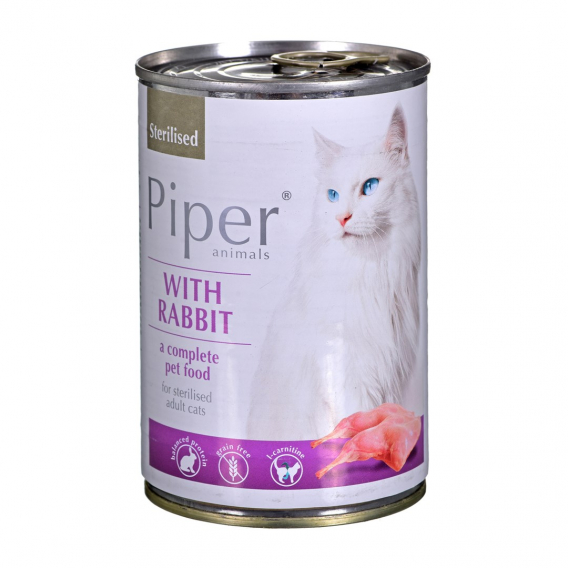 Obrázok pre Dolina Noteci Piper Animals Sterilised s králíkem - mokré krmivo pro kočky - 400g