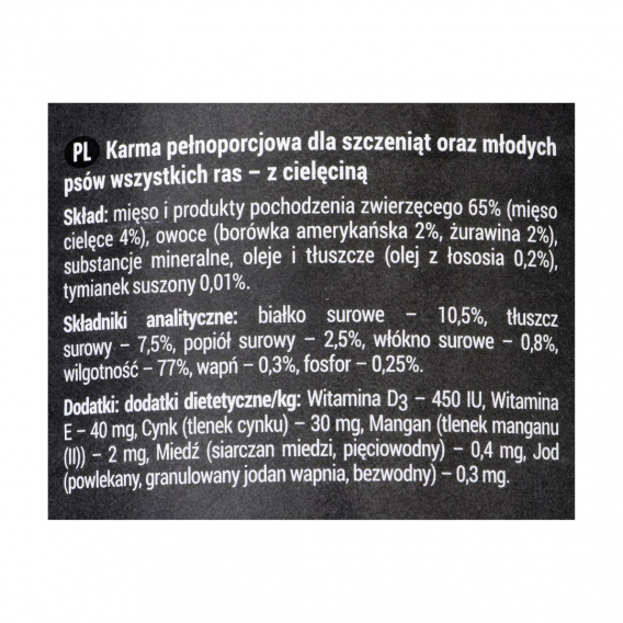 Obrázok pre Dolina Noteci Rafi Junior s telecím, brusinkovým a borůvkovým masem - vlhké krmivo pro psy 400 g