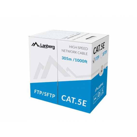 Obrázok pre LANBERG CABLE FTP CAT.5E 305M CU WIRE GREY